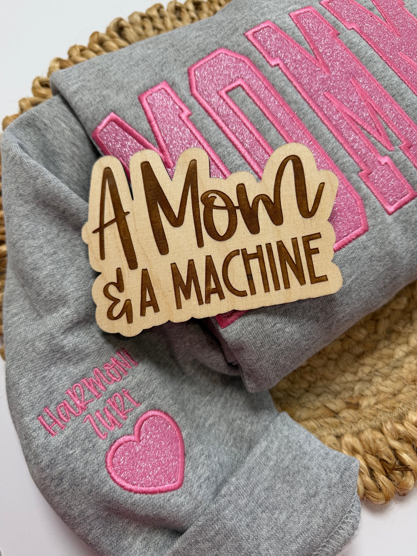 Personalized Glitter Applique Sweatshirt | MAMA, GIGI, AUNTIE, GRANNY