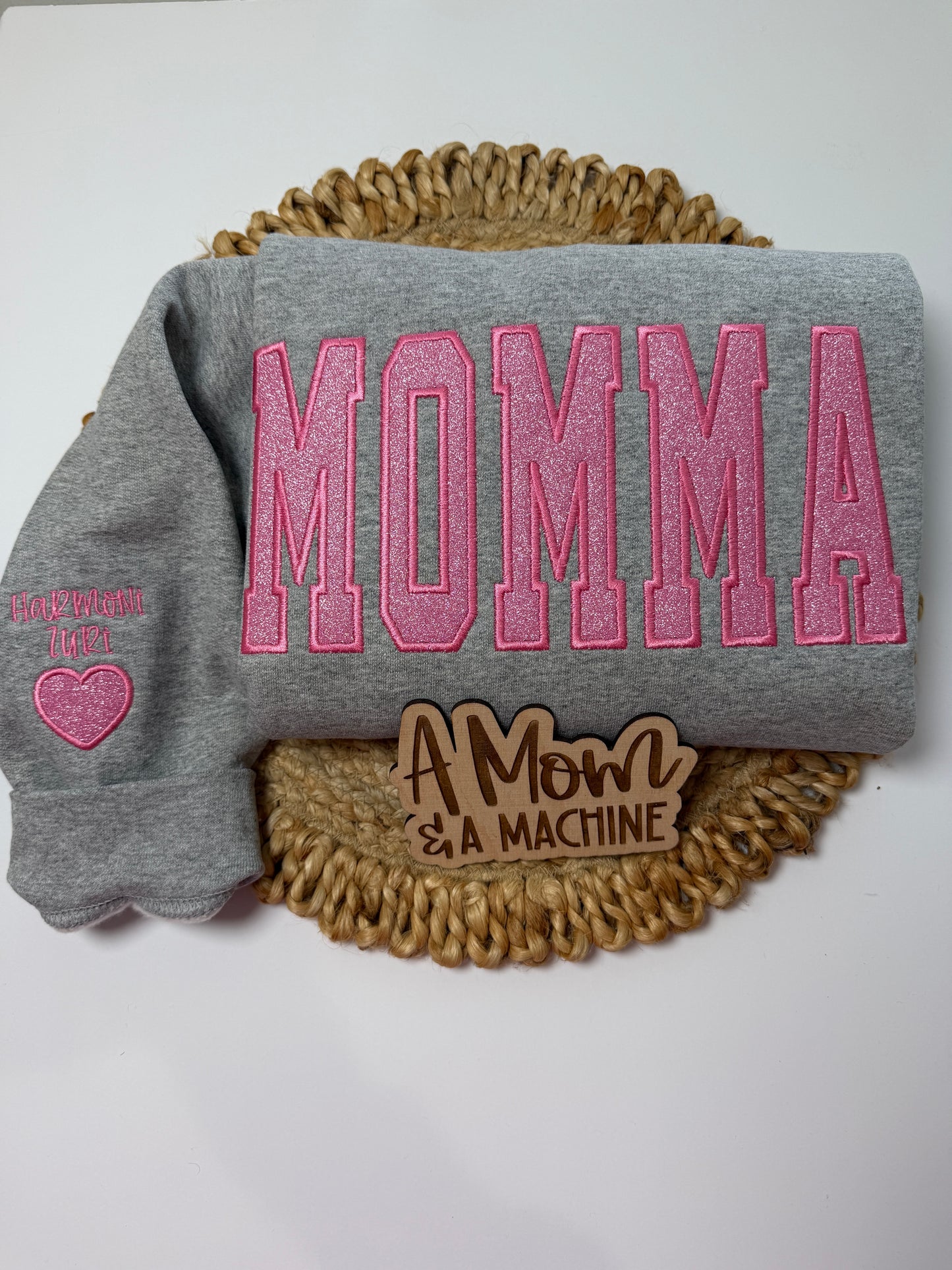Personalized Glitter Applique Sweatshirt | MAMA, GIGI, AUNTIE, GRANNY