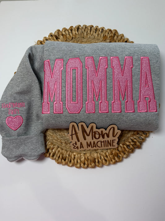 Personalized Glitter Applique Sweatshirt | MAMA, GIGI, AUNTIE, GRANNY